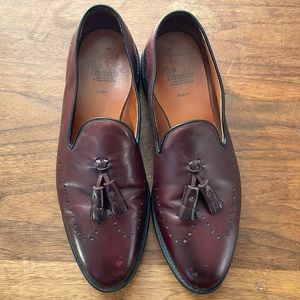 Allen Edmonds oxblood tassel loafers